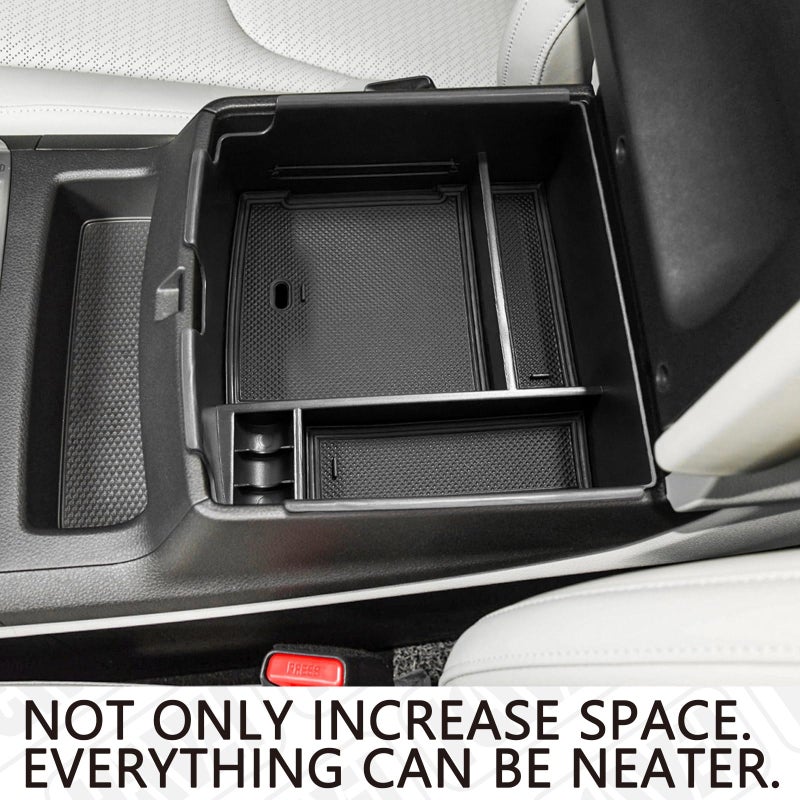 HGWEI Center Console Organizer Compatible with Kia Carnival KA4 MPV 2022 2023 2024 Accessories Armrest Storage Box, Secondary Insert Tray Coin Holder, Black - Image 4